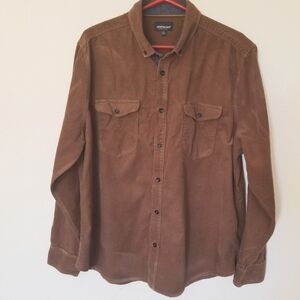 Jeremiah 100% cotton brown corduroy shirt Long Sleeve XL